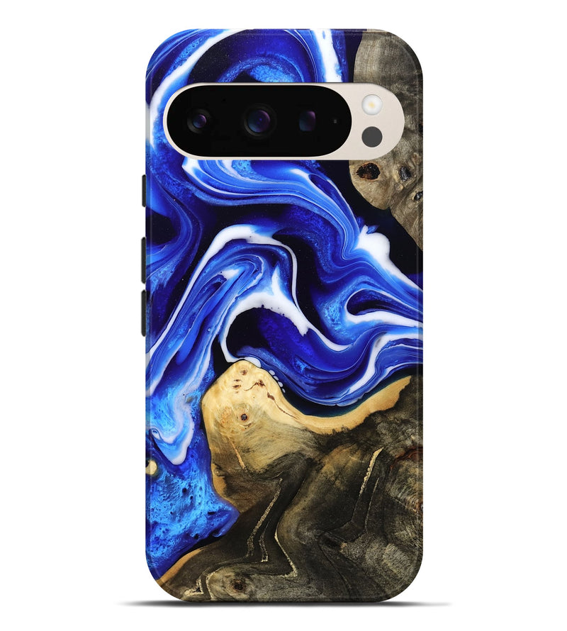 Pixel 9 Pro XL Wood Live Edge Phone Case - Queen (Blue, 801491)