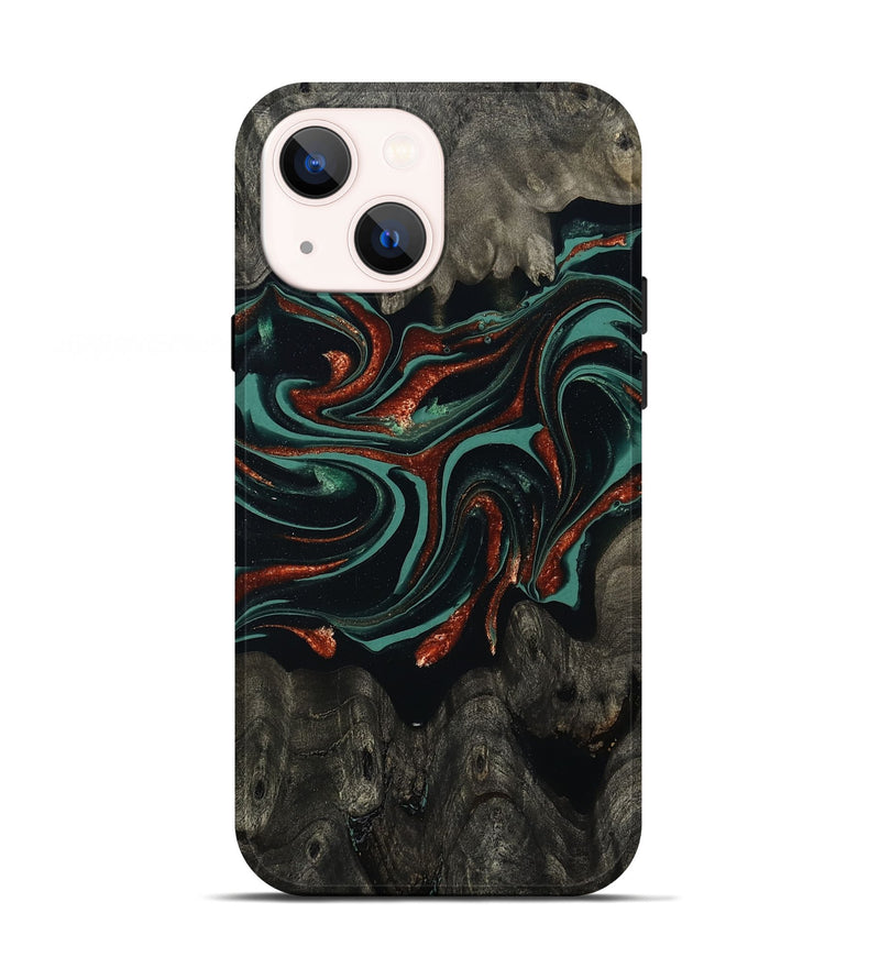 iPhone 13 Wood Live Edge Phone Case - Maya (Green, 801492)