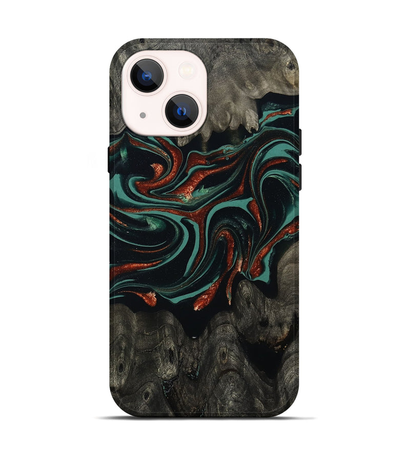 iPhone 14 Wood Live Edge Phone Case - Maya (Green, 801492)
