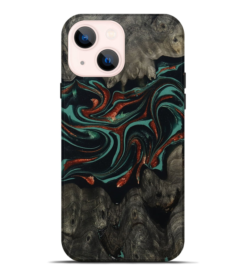 iPhone 14 Plus Wood Live Edge Phone Case - Maya (Green, 801492)