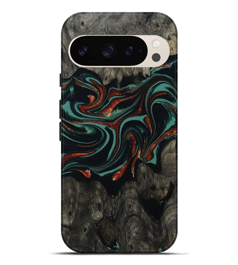 Pixel 9 Pro XL Wood Live Edge Phone Case - Maya (Green, 801492)