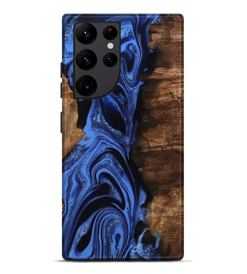 Galaxy S22 Ultra Wood Live Edge Phone Case - Atticus (Blue, 801493)