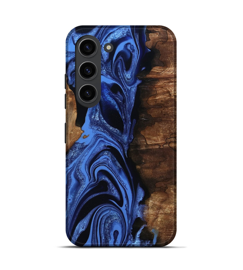 Galaxy S23 Wood Live Edge Phone Case - Atticus (Blue, 801493)