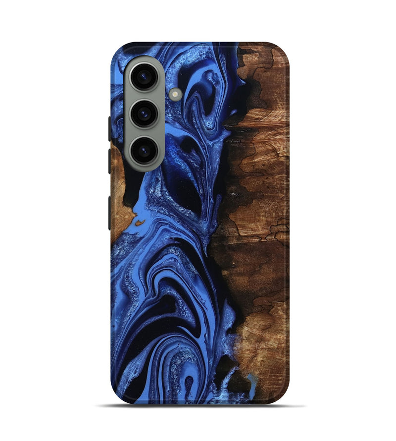 Galaxy S24 Wood Live Edge Phone Case - Atticus (Blue, 801493)