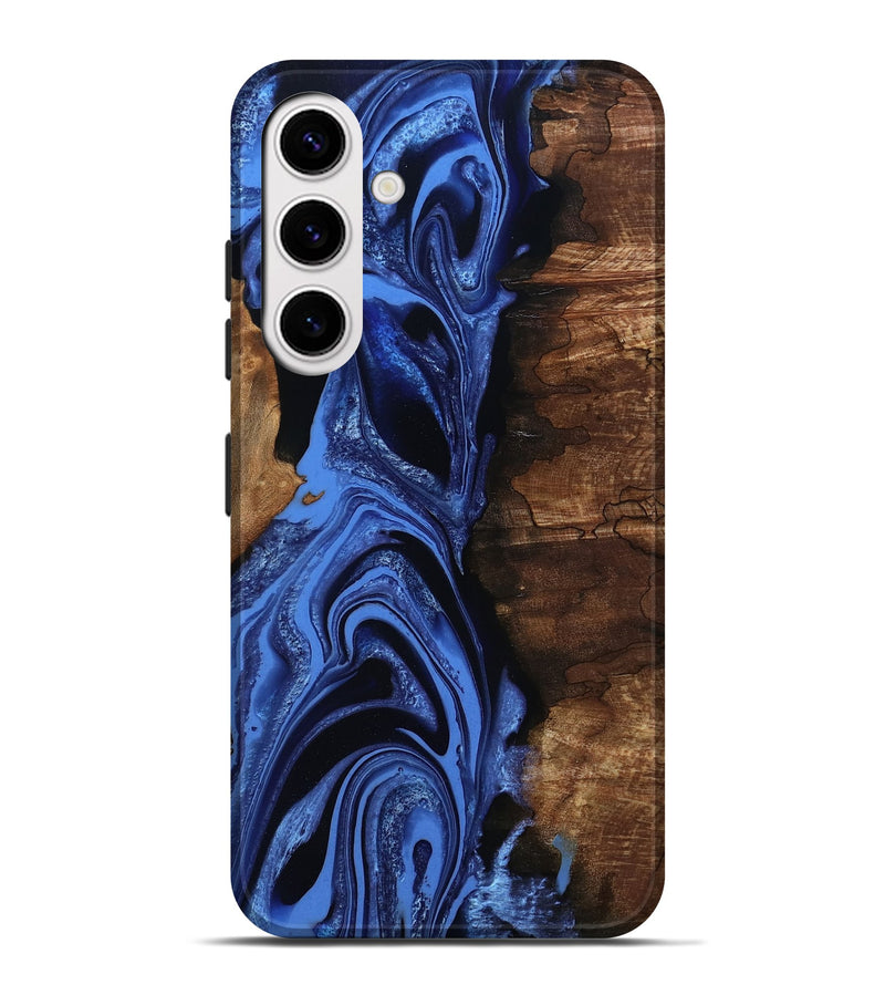 Galaxy S25 Plus Wood Live Edge Phone Case - Atticus (Blue, 801493)