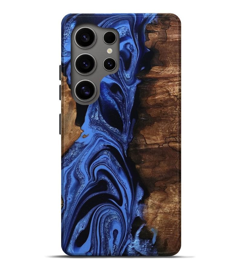 Galaxy S25 Ultra Wood Live Edge Phone Case - Atticus (Blue, 801493)