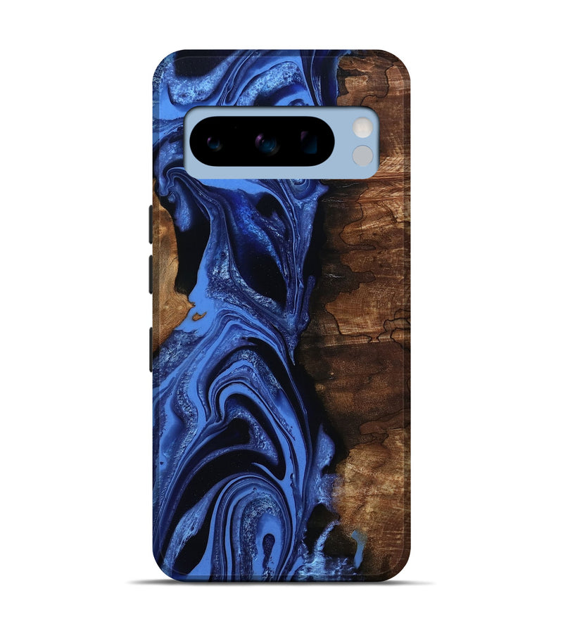 Pixel 8 Pro Wood Live Edge Phone Case - Atticus (Blue, 801493)