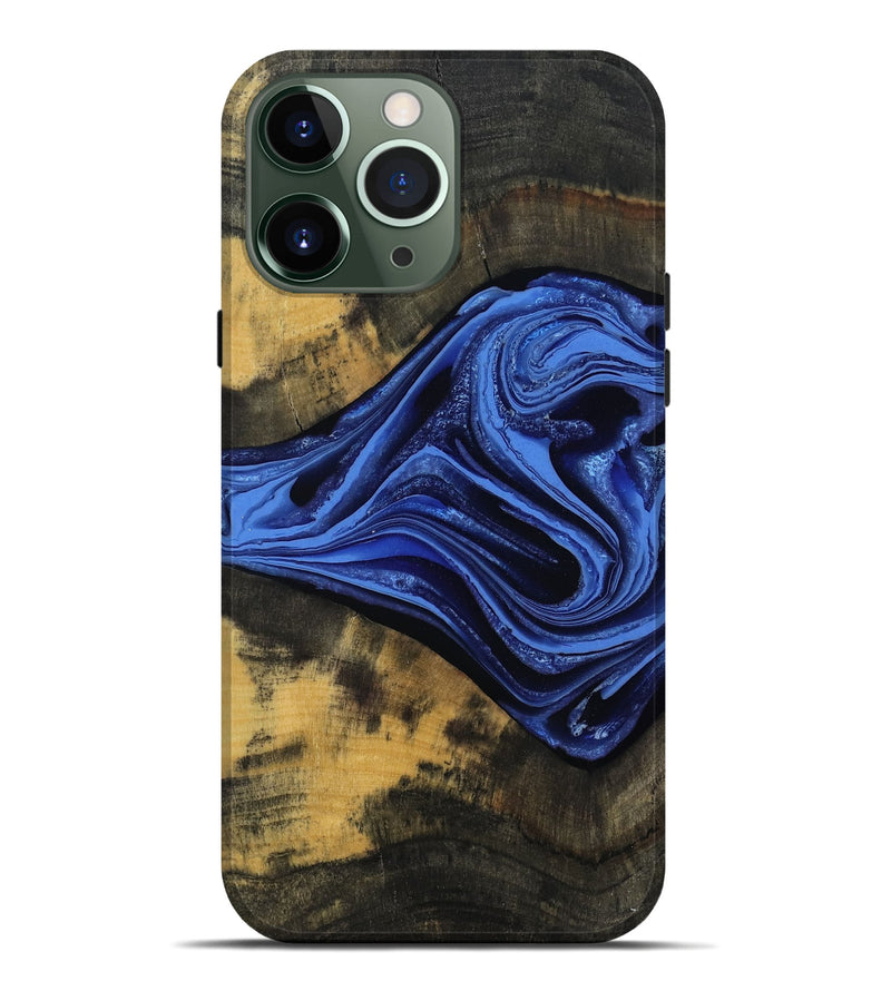 iPhone 13 Pro Max Wood Live Edge Phone Case - Saige (Blue, 801496)