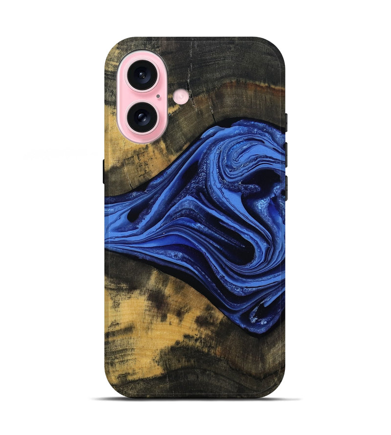 iPhone 17 Wood Live Edge Phone Case - Saige (Blue, 801496)