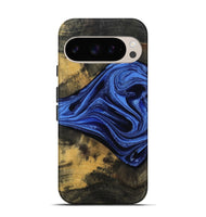 Pixel 9 Pro Wood Live Edge Phone Case - Saige (Blue, 801496)