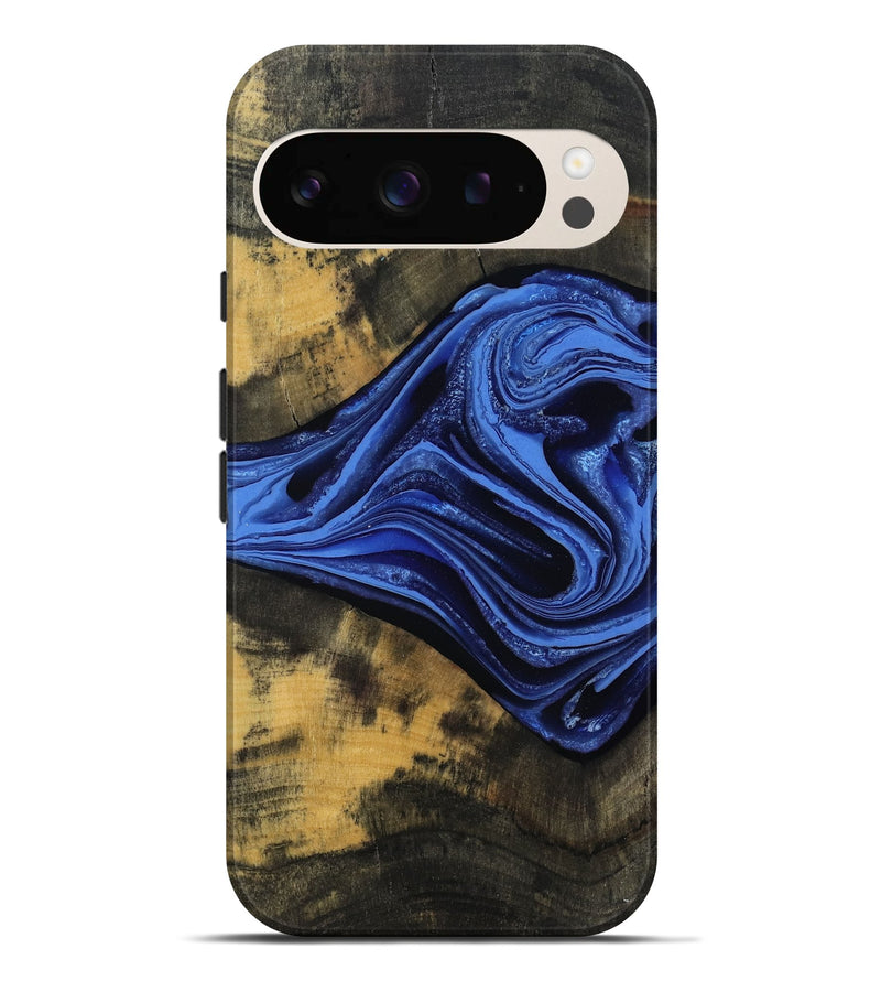 Pixel 9 Pro XL Wood Live Edge Phone Case - Saige (Blue, 801496)