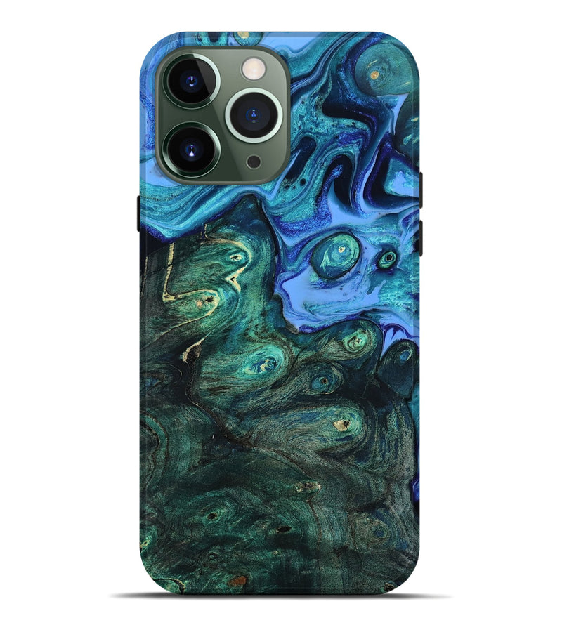 iPhone 13 Pro Max Wood Live Edge Phone Case - Keshia (Blue, 801507)