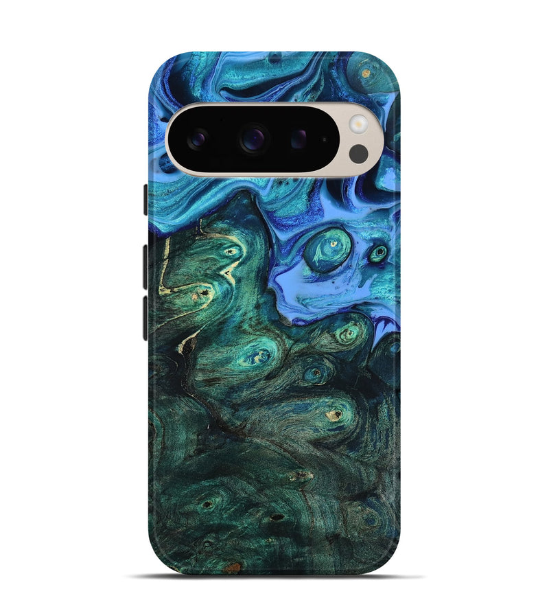 Pixel 9 Pro Wood Live Edge Phone Case - Keshia (Blue, 801507)