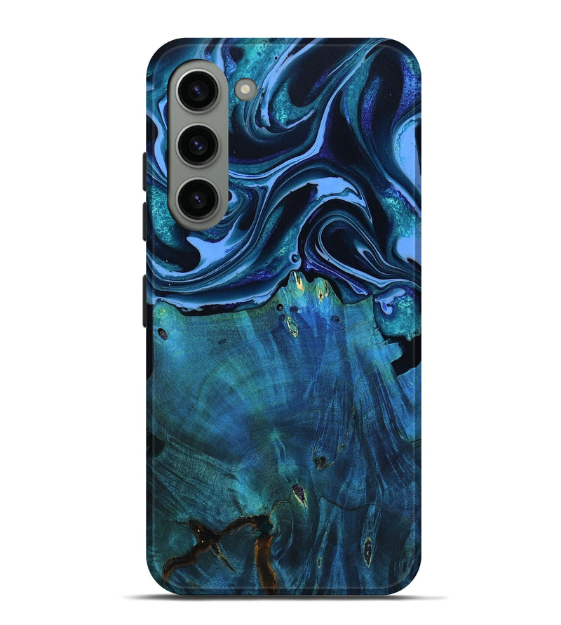 Galaxy S23 Plus Wood Live Edge Phone Case - Mekhi (Blue, 801510)