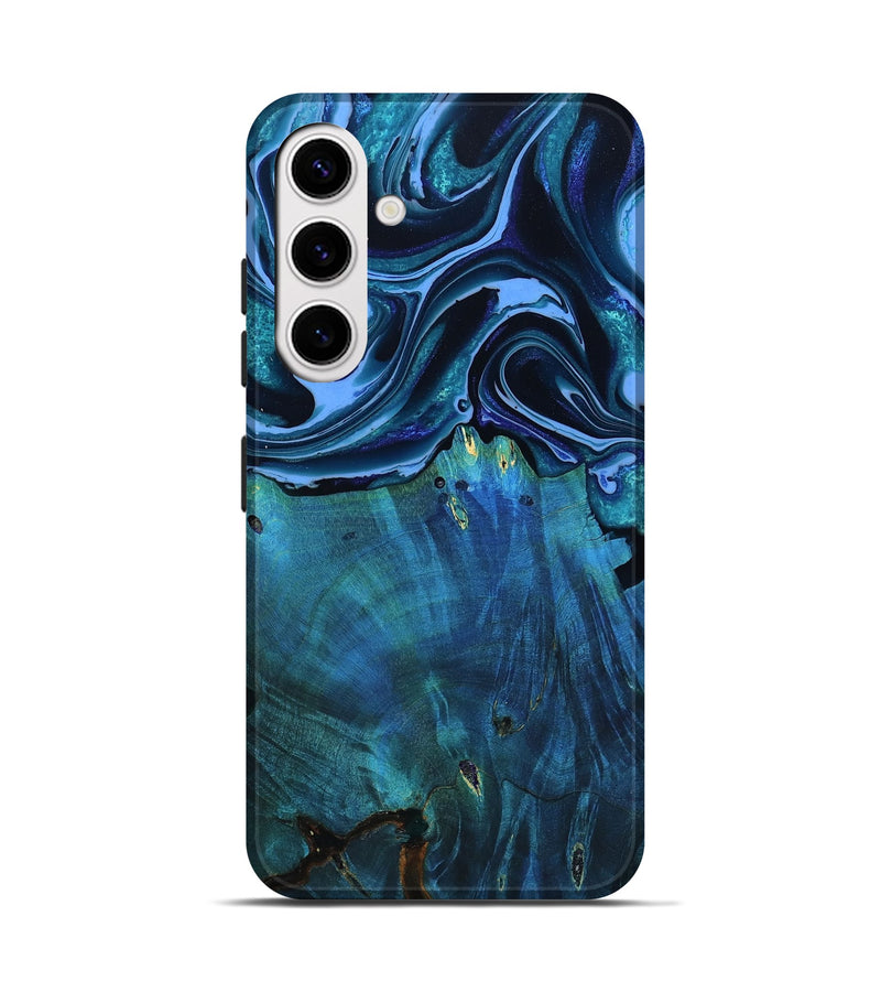 Galaxy S25 Wood Live Edge Phone Case - Mekhi (Blue, 801510)