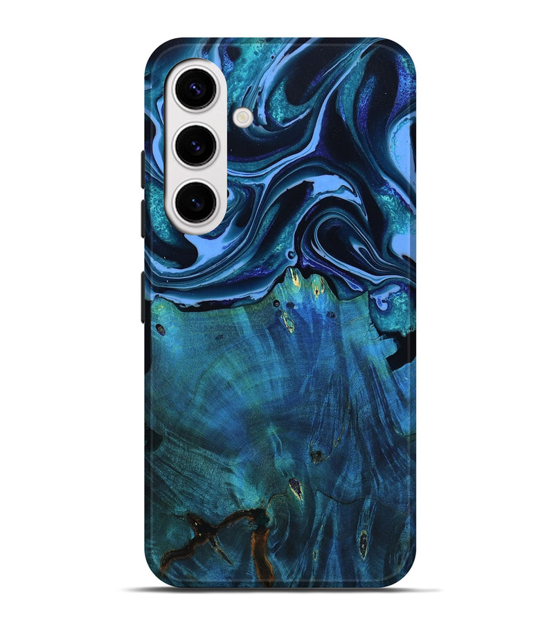 Galaxy S25 Plus Wood Live Edge Phone Case - Mekhi (Blue, 801510)
