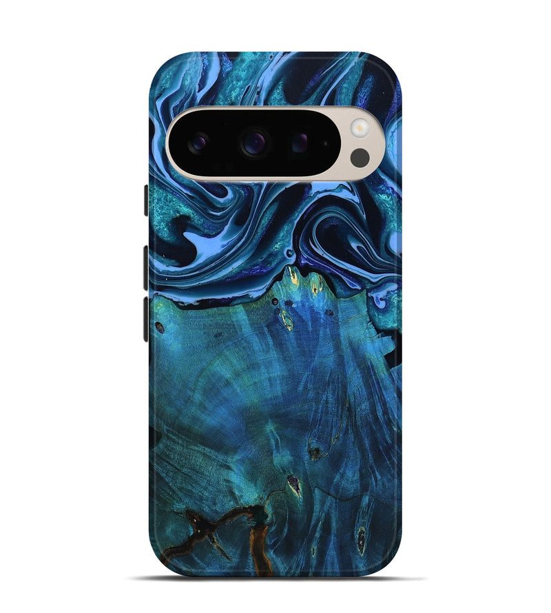 Pixel 10 Wood Live Edge Phone Case - Mekhi (Blue, 801510)