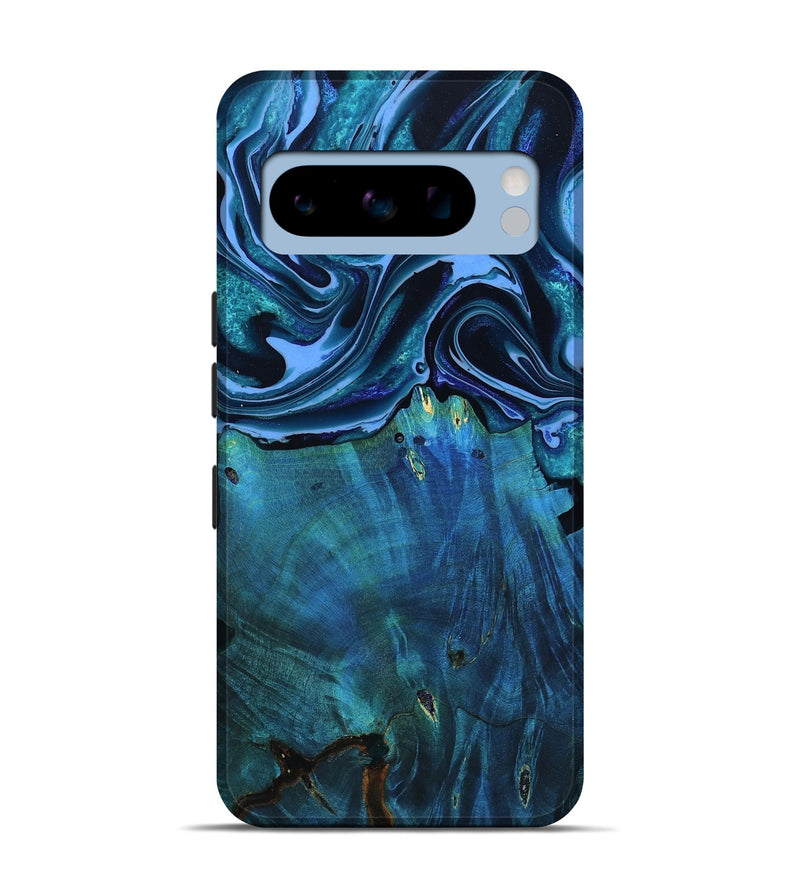 Pixel 8 Pro Wood Live Edge Phone Case - Mekhi (Blue, 801510)