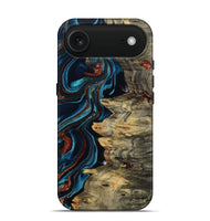 iPhone 17 Air Wood Live Edge Phone Case - Myron (Teal & Gold, 801512)