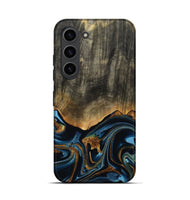 Galaxy S23 Wood Live Edge Phone Case - Virgil (Teal & Gold, 801513)