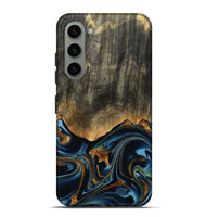 Galaxy S23 Plus Wood Live Edge Phone Case - Virgil (Teal & Gold, 801513)