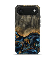 iPhone 17 Air Wood Live Edge Phone Case - Virgil (Teal & Gold, 801513)