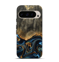 Pixel 10 Wood Live Edge Phone Case - Virgil (Teal & Gold, 801513)
