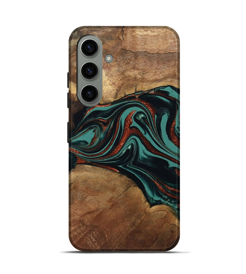 Galaxy S24 Wood Live Edge Phone Case - Lizeth (Green, 801514)