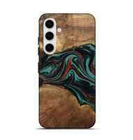 Galaxy S25 Wood Live Edge Phone Case - Lizeth (Green, 801514)