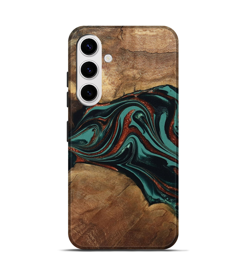 Galaxy S25 Wood Live Edge Phone Case - Lizeth (Green, 801514)