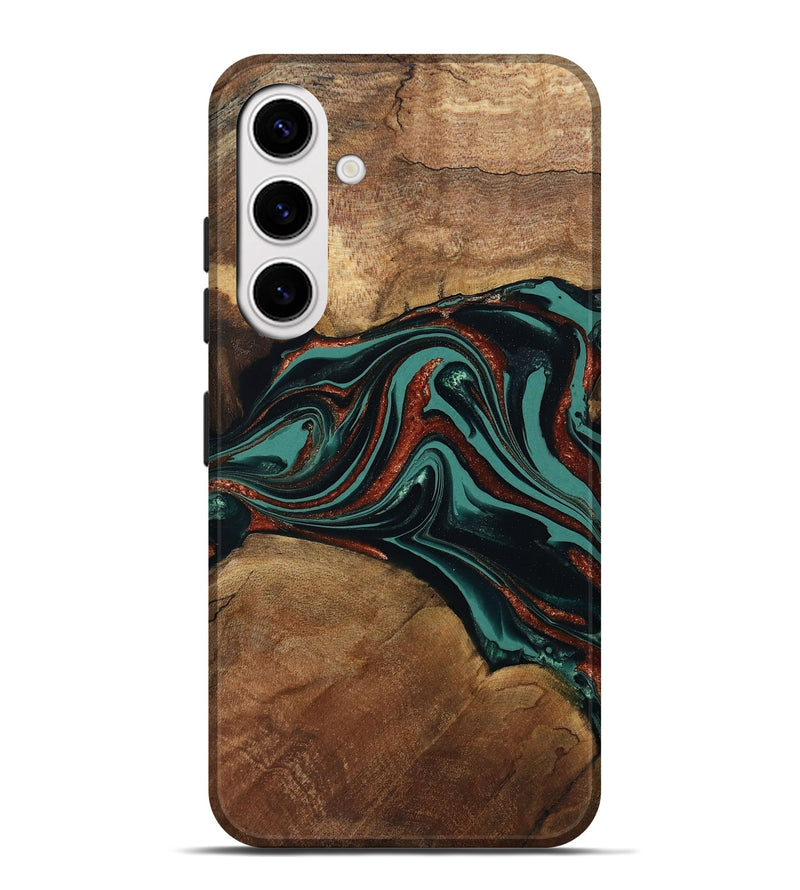 Galaxy S25 Plus Wood Live Edge Phone Case - Lizeth (Green, 801514)