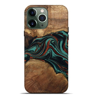 iPhone 13 Pro Max Wood Live Edge Phone Case - Lizeth (Green, 801514)