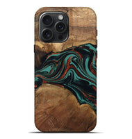 iPhone 16 Pro Max Wood Live Edge Phone Case - Lizeth (Green, 801514)