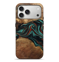 iPhone 17 Pro Max Wood Live Edge Phone Case - Lizeth (Green, 801514)