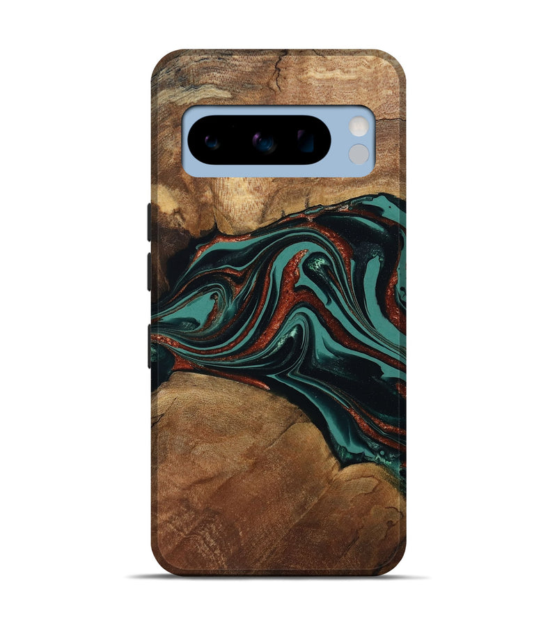 Pixel 8 Pro Wood Live Edge Phone Case - Lizeth (Green, 801514)