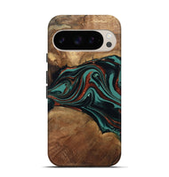 Pixel 9 Wood Live Edge Phone Case - Lizeth (Green, 801514)