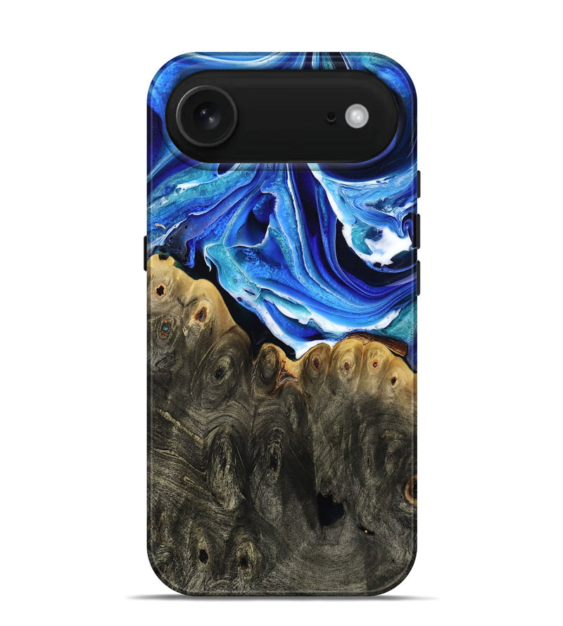 iPhone 17 Air Wood Live Edge Phone Case - Herman (Blue, 801516)