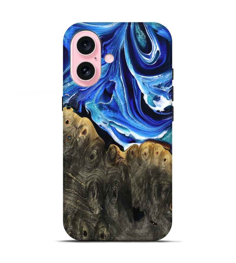 iPhone 17 Wood Live Edge Phone Case - Herman (Blue, 801516)