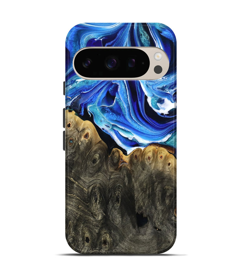 Pixel 10 Pro Wood Live Edge Phone Case - Herman (Blue, 801516)