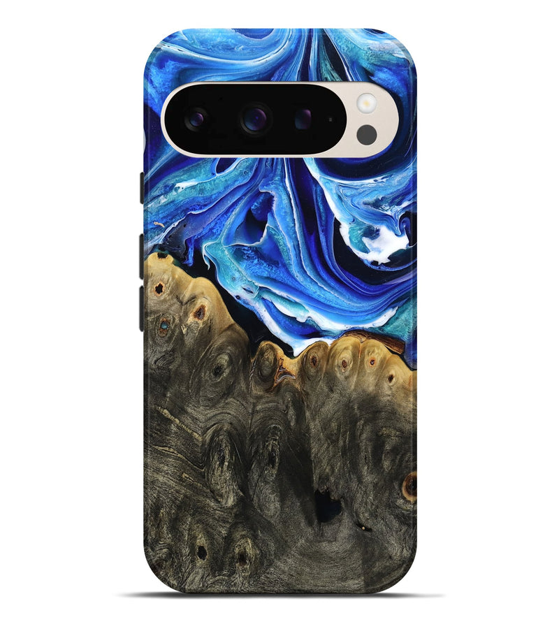 Pixel 9 Pro XL Wood Live Edge Phone Case - Herman (Blue, 801516)