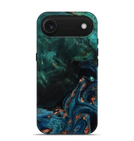 iPhone 17 Air Wood Live Edge Phone Case - January (Teal & Gold, 801525)