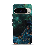 Pixel 10 Wood Live Edge Phone Case - January (Teal & Gold, 801525)