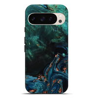 Pixel 9 Pro XL Wood Live Edge Phone Case - January (Teal & Gold, 801525)