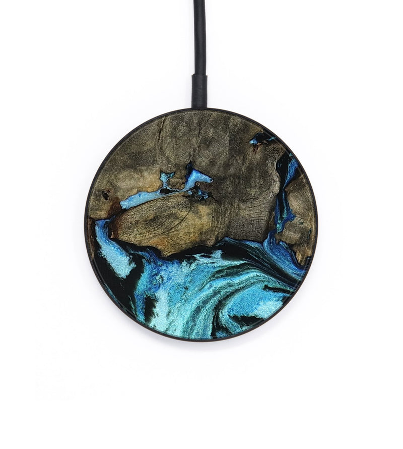 Circle Wood Wireless Charger - Megan (Blue, 801526)