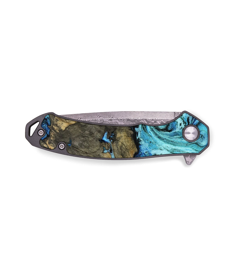 EDC Wood Pocket Knife - Megan (Blue, 801526)