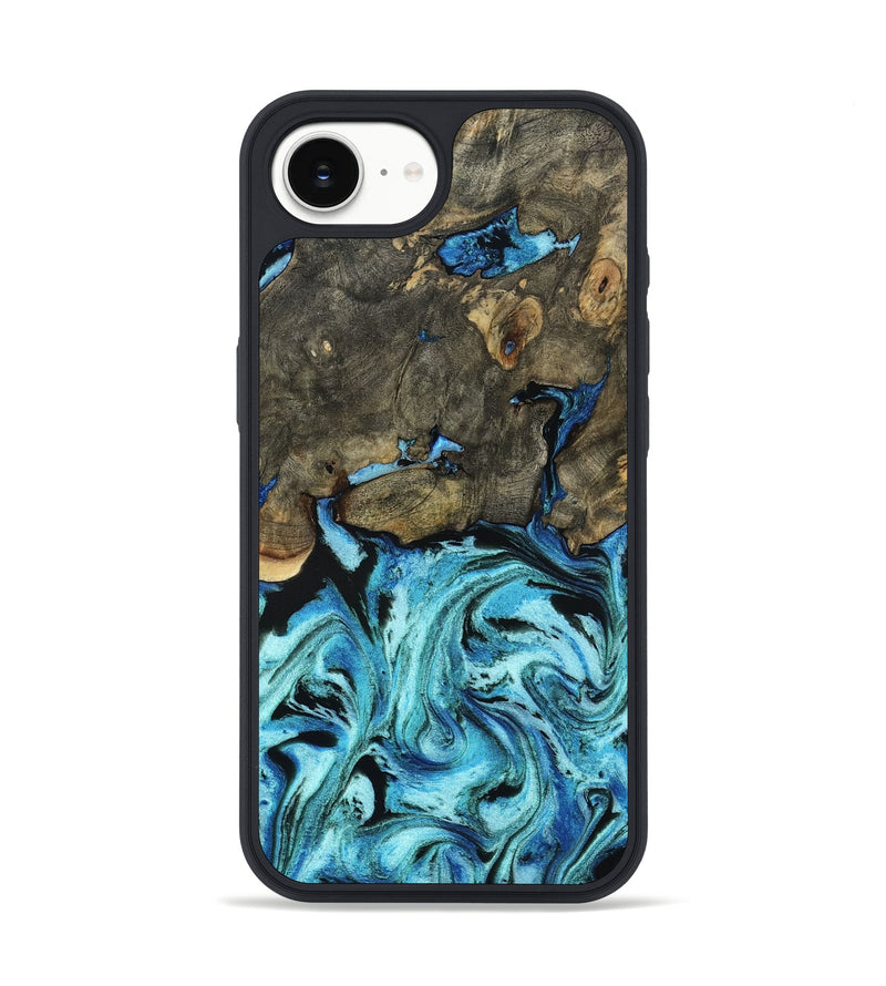 iPhone 16e Wood Phone Case - Megan (Blue, 801526)