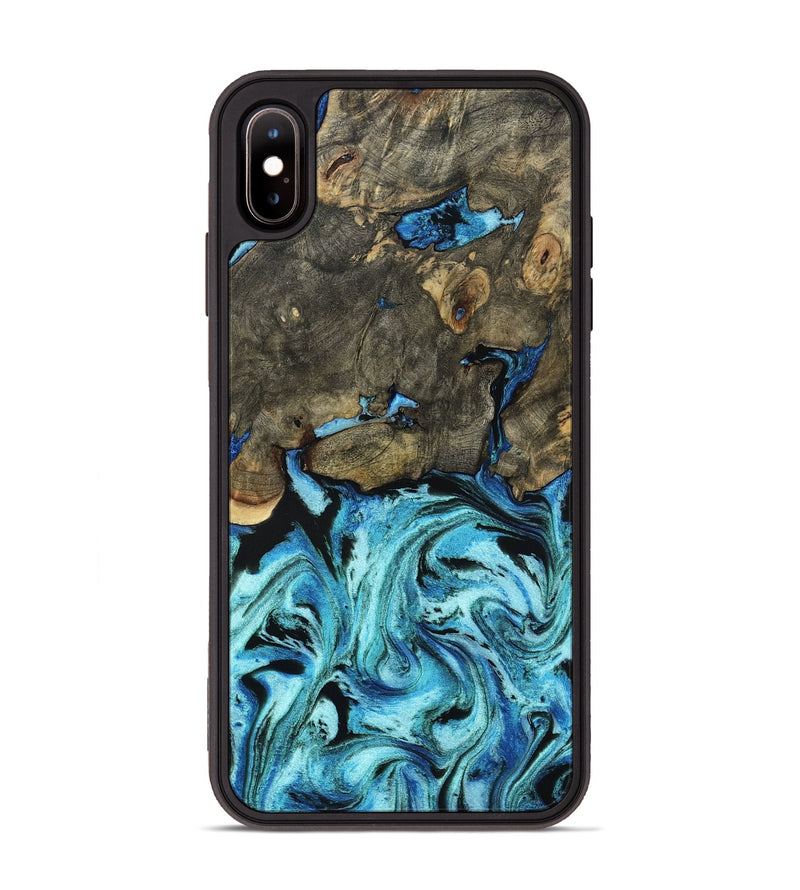 iPhone Xs Max Wood Phone Case - Megan (Blue, 801526)