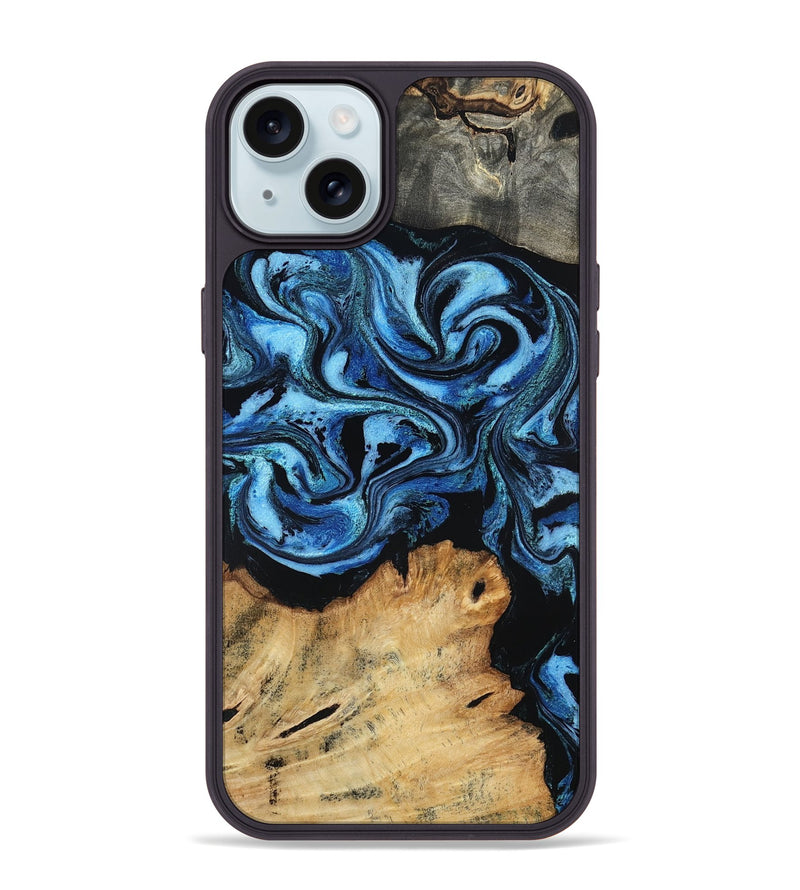 iPhone 15 Plus Wood Phone Case - Nixon (Blue, 801528)