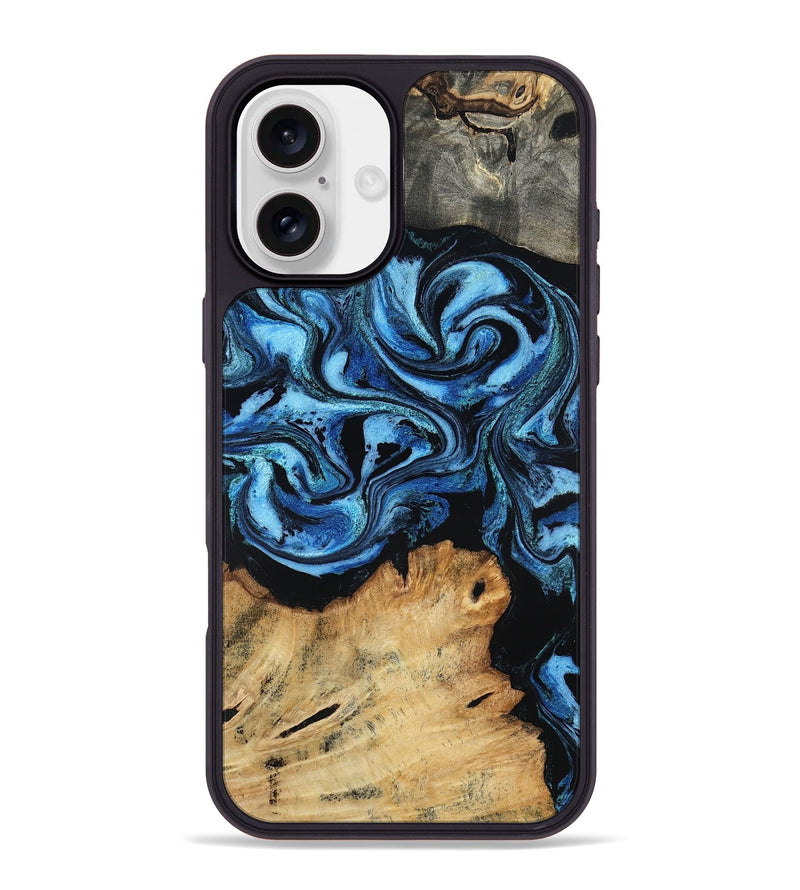 iPhone 16 Plus Wood Phone Case - Nixon (Blue, 801528)