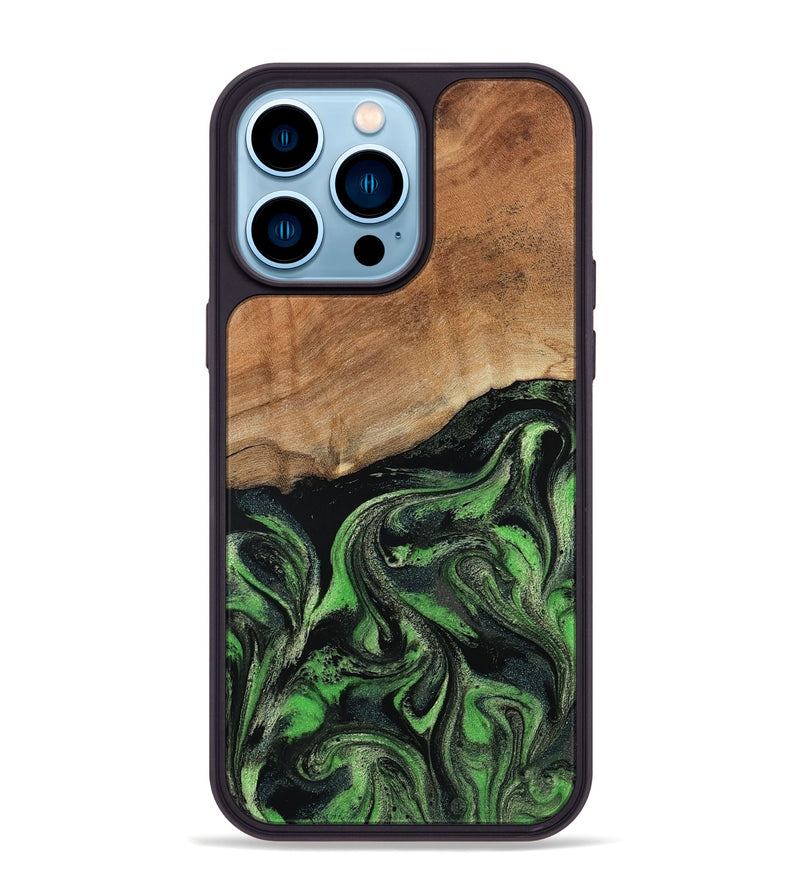 iPhone 14 Pro Max Wood Phone Case - Alannah (Green, 801531)
